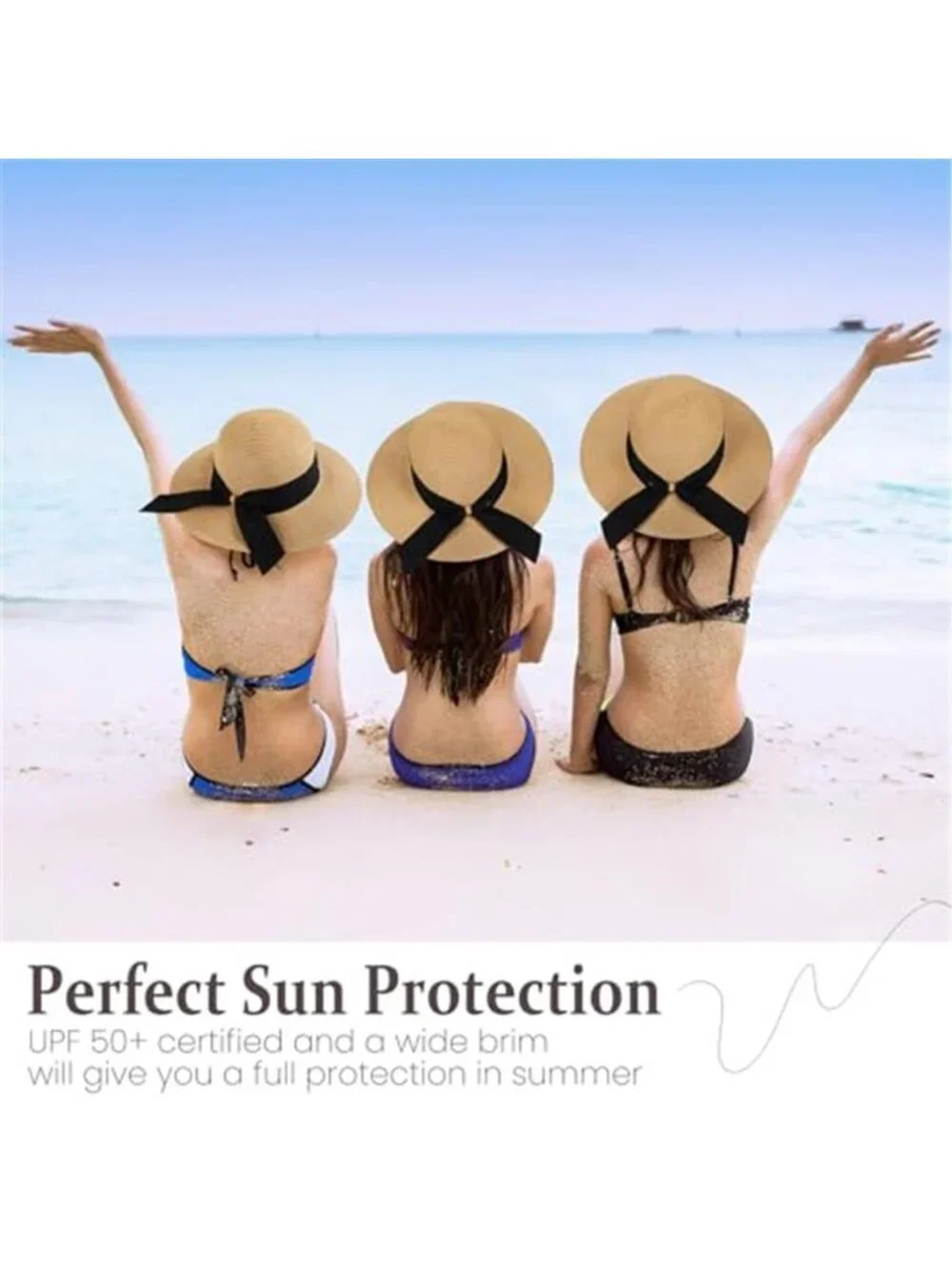 Beach Hats for Women Sun Straw Hat for Women UPF 50+ UV Sun Protection